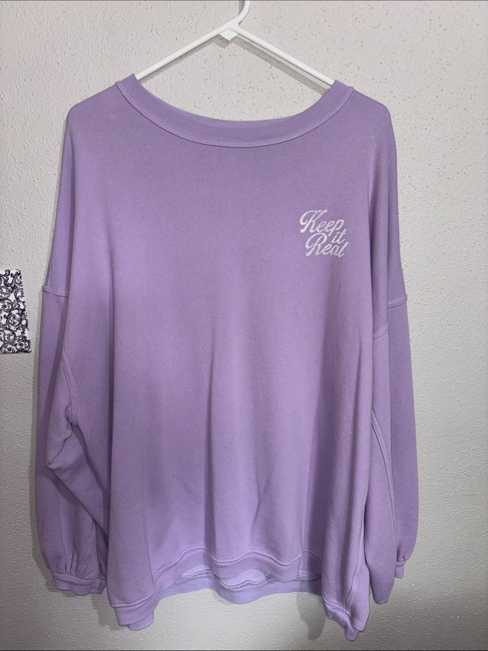 aerie Lavender "Keep It Real" Pullover Sweatshirt (size x-Large)